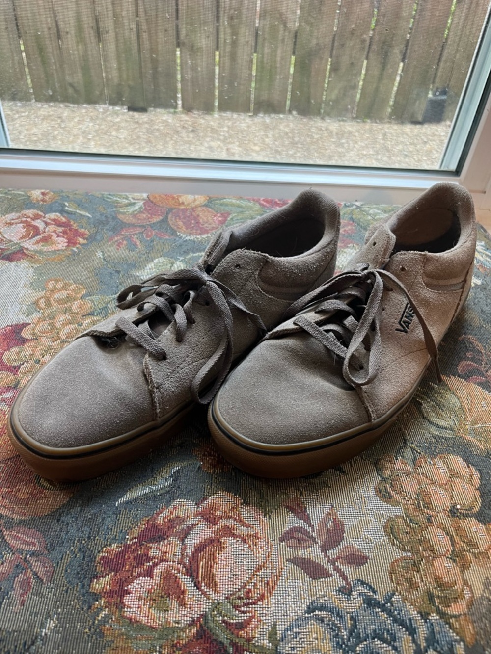 Vans Men's Suede Low-Top Sneakers in Taupe with Gum Sole